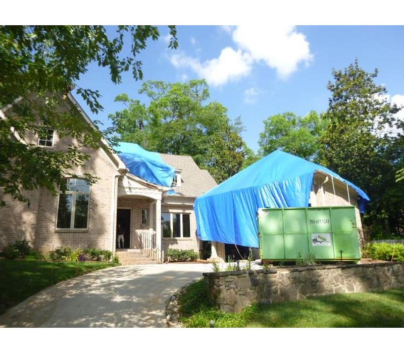 House with tarps